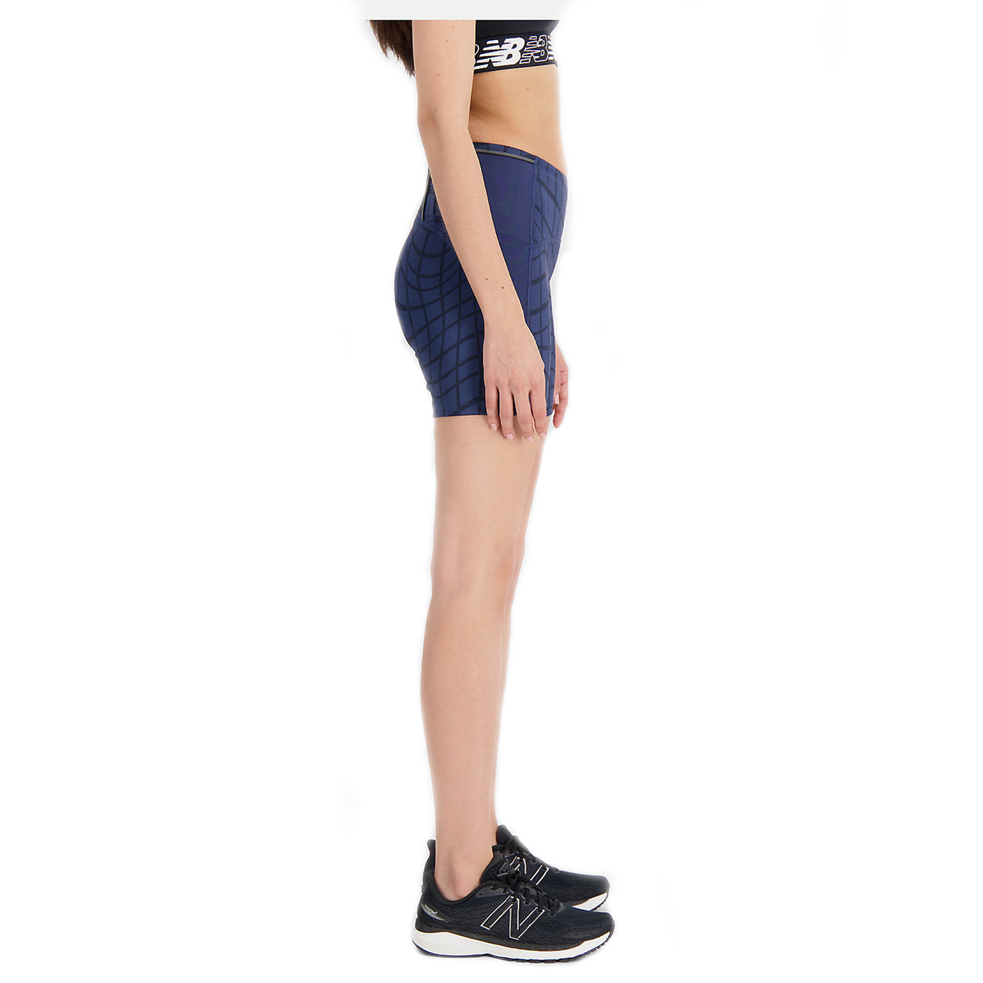 New Balance Womens Printed Impact Run Fitted Short - Navy