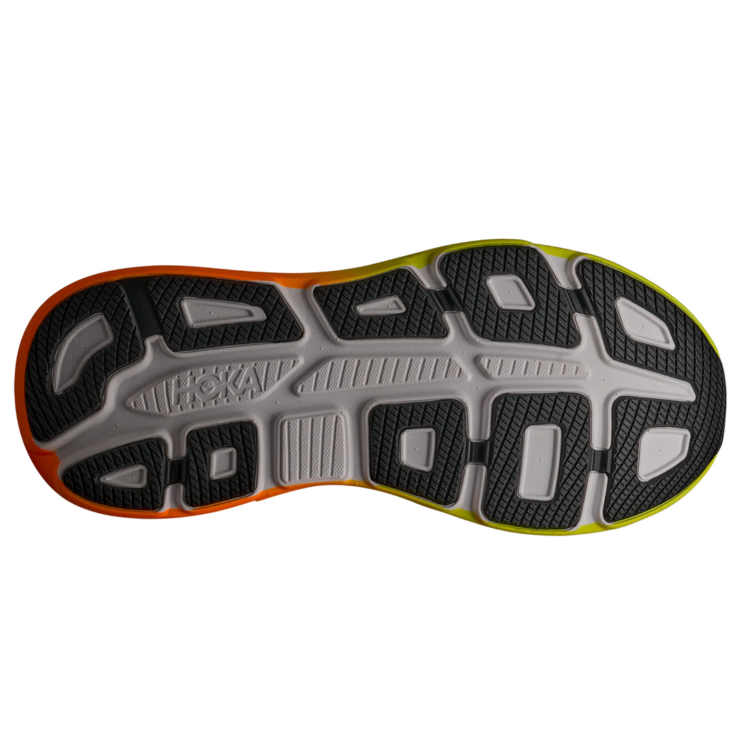 Hoka Mens Bondi 9 - White/Neon Tangerine - Neutral - AW26