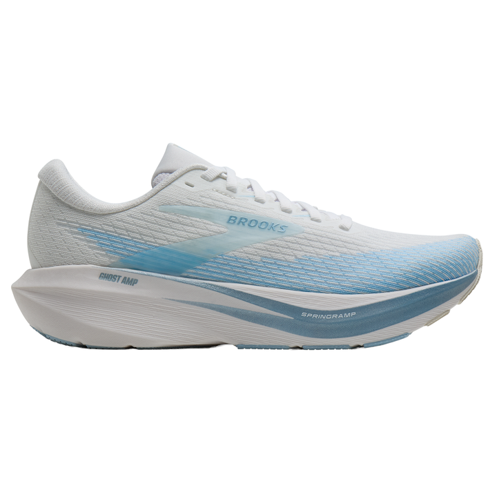 Brooks Womens Ghost Amp - White/Blue/Metallic - Neutral - AW26
