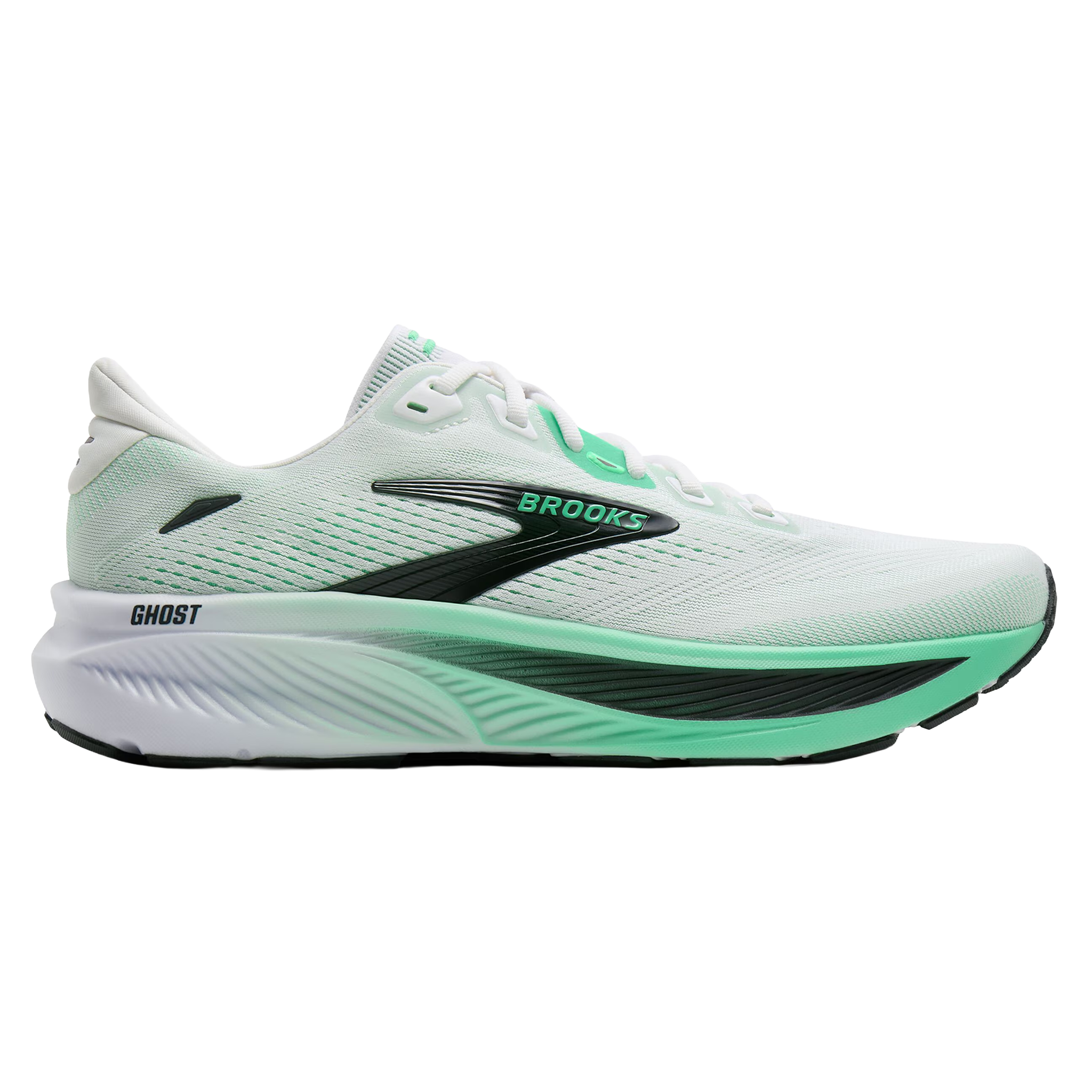 Brooks Mens Ghost 18 - White/Spring Bud/Spruce - Neutral - AW26
