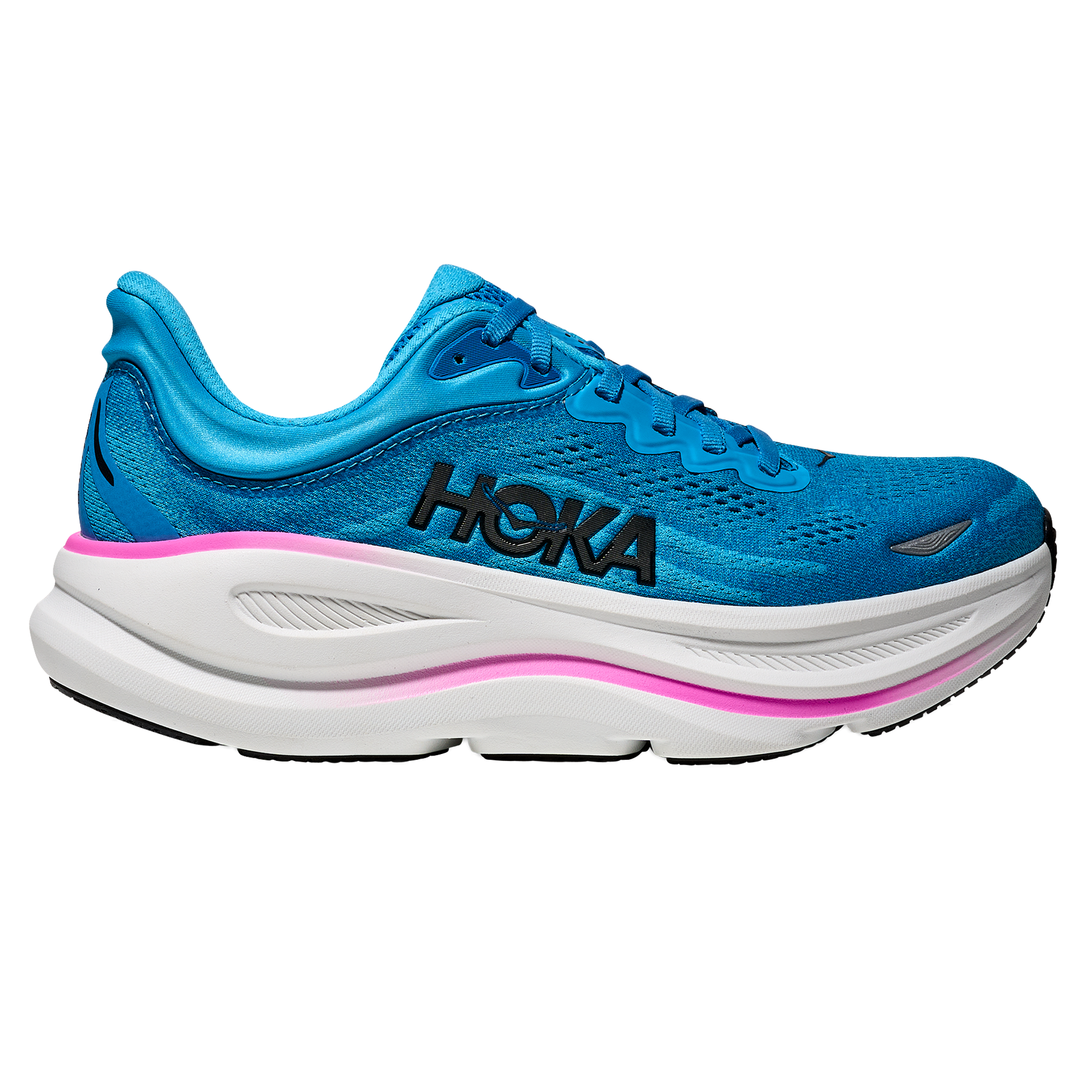Hoka Womens Bondi 9 - Skyward Blue/Neon Fuchsia - Neutral - SS26