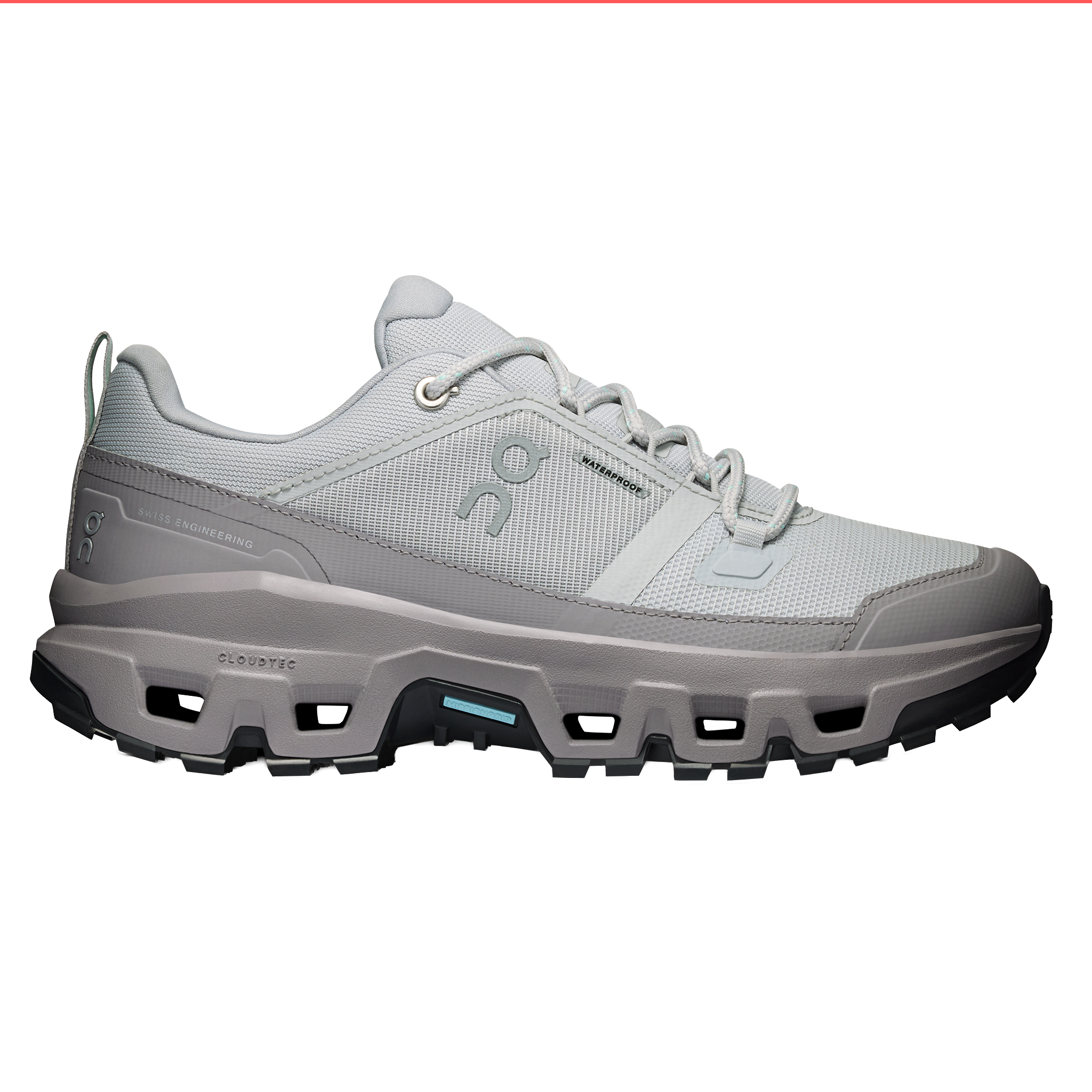 ON Womens Cloudrock Low Waterproof - Glacier/Ore - Trail - AW26
