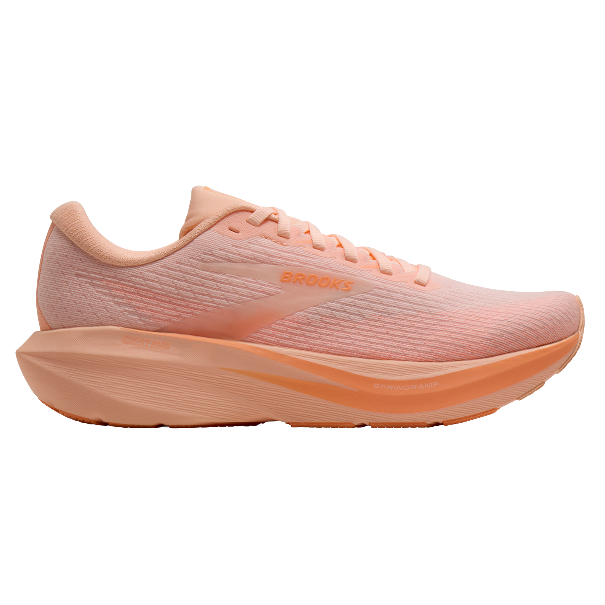 Brooks Womens Ghost Amp - Peach/Peach/White - Neutral - AW26