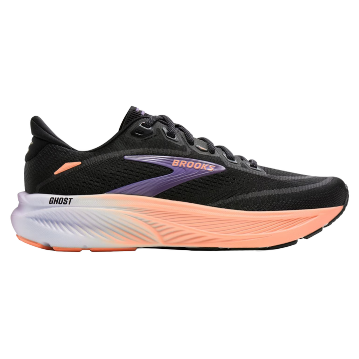 Brooks Womens Ghost 18 - Black/Mulled Grape/Peach - Neutral - AW26
