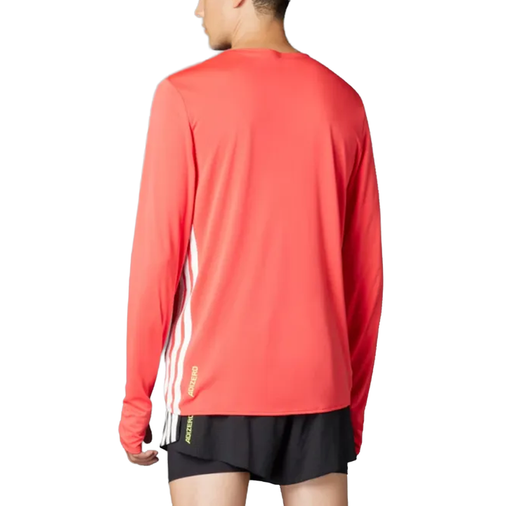 Adidas Mens Adizero Long Sleeve Tee - Semi Lucid Red