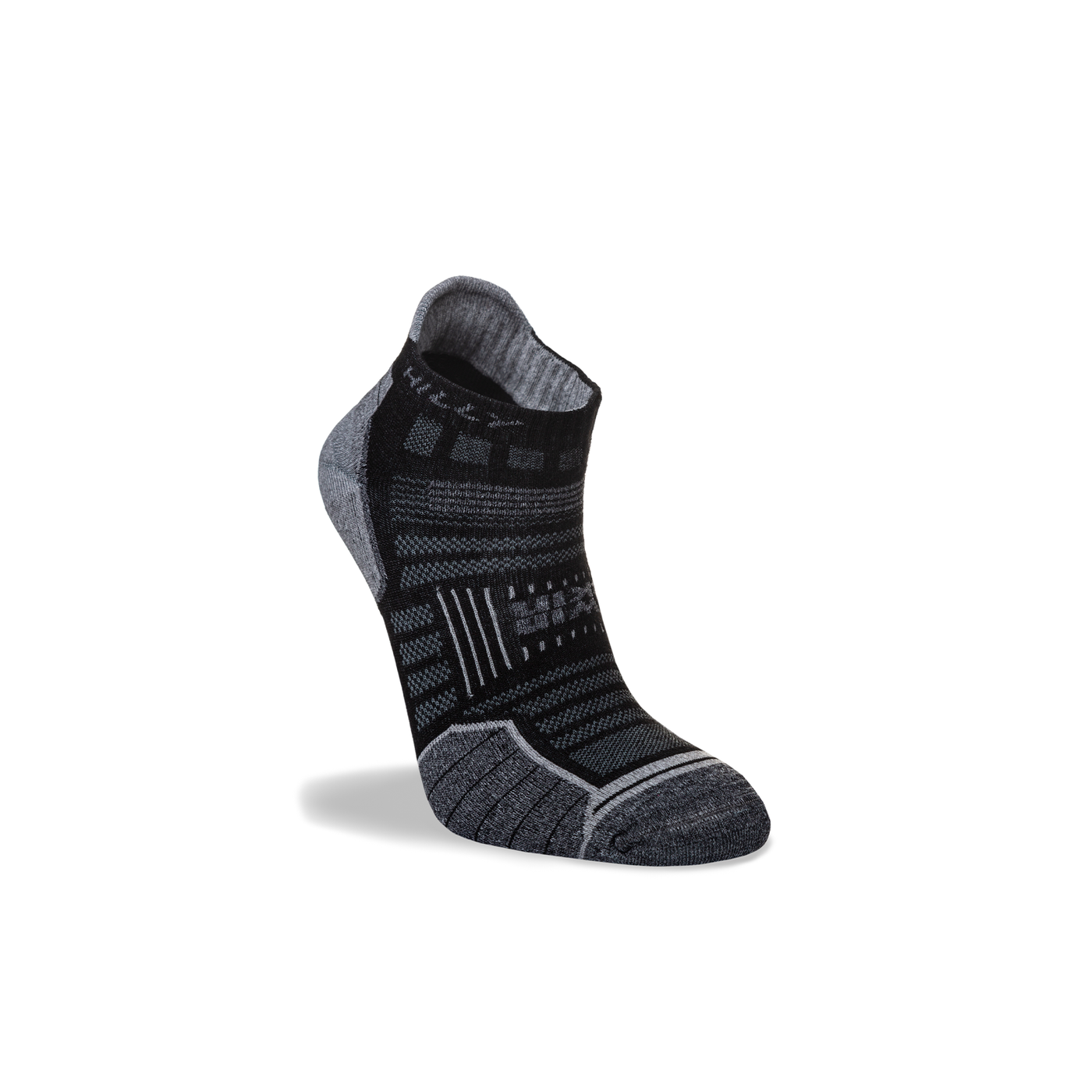 Hilly Twin Skin Socklet - Black/Grey Marl