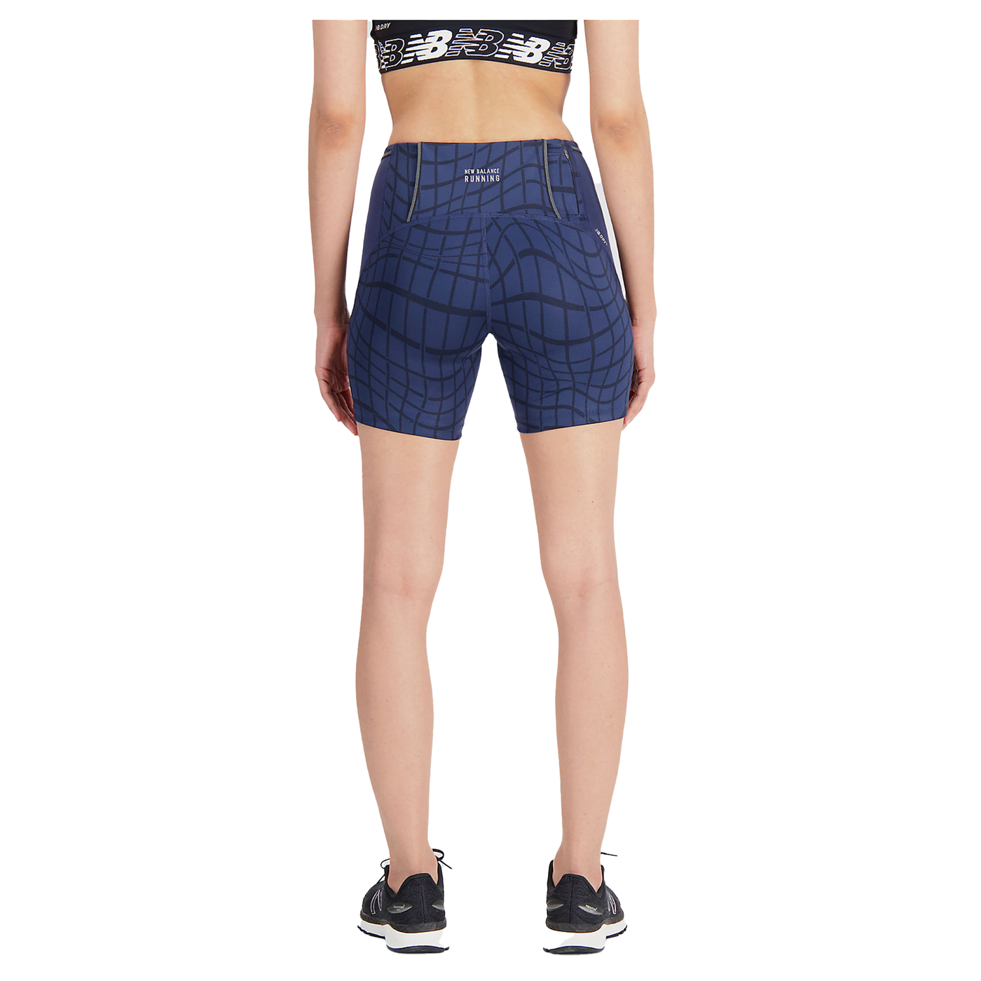 New Balance Womens Printed Impact Run Fitted Short - Navy