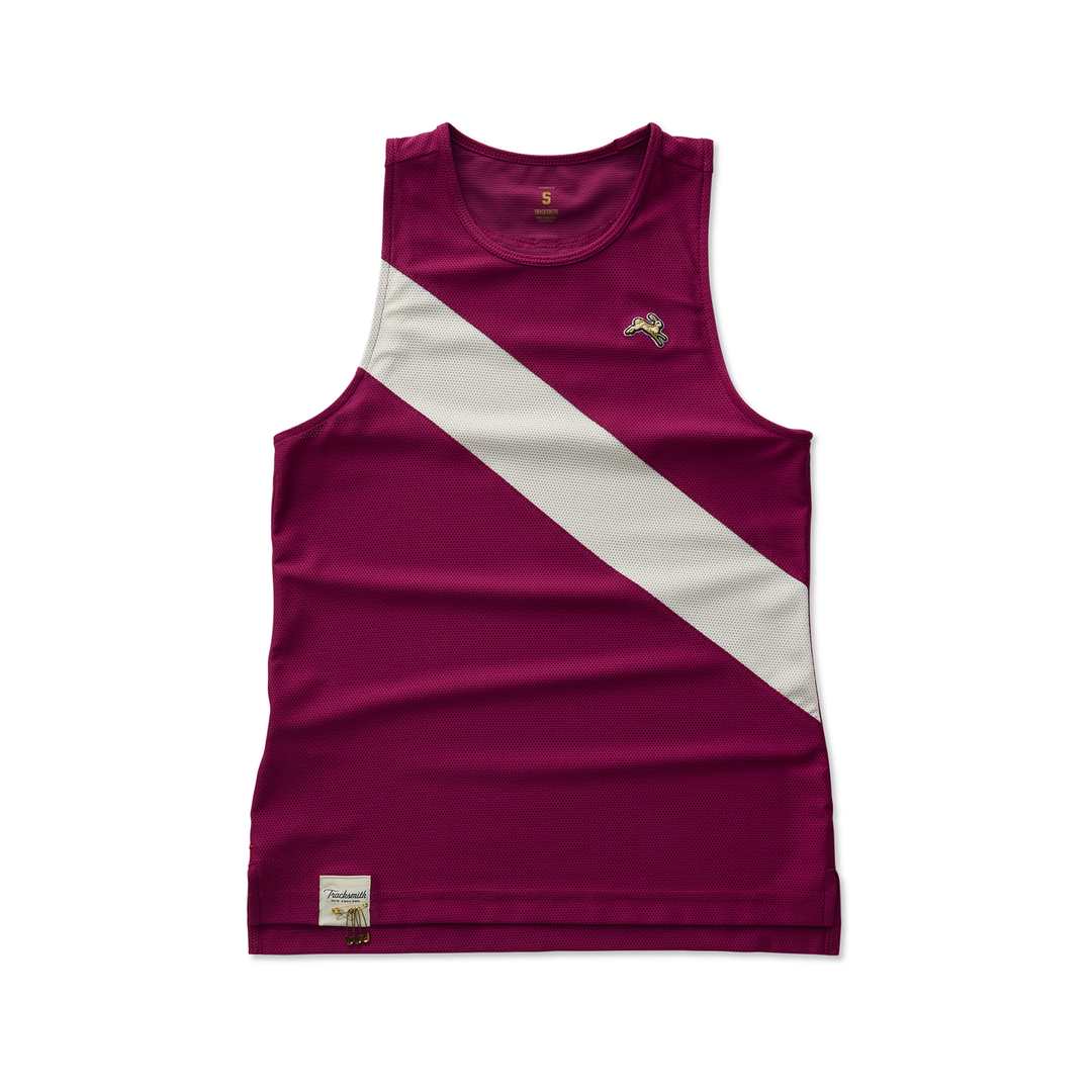 Tracksmith Womens Van Cortlandt Singlet - Raspberry/Ivory - AW26