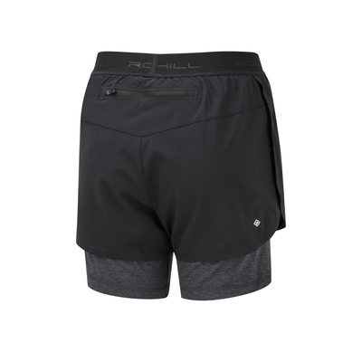 RonHill Womens Tech Twin Short - Black/Charcoal Marl