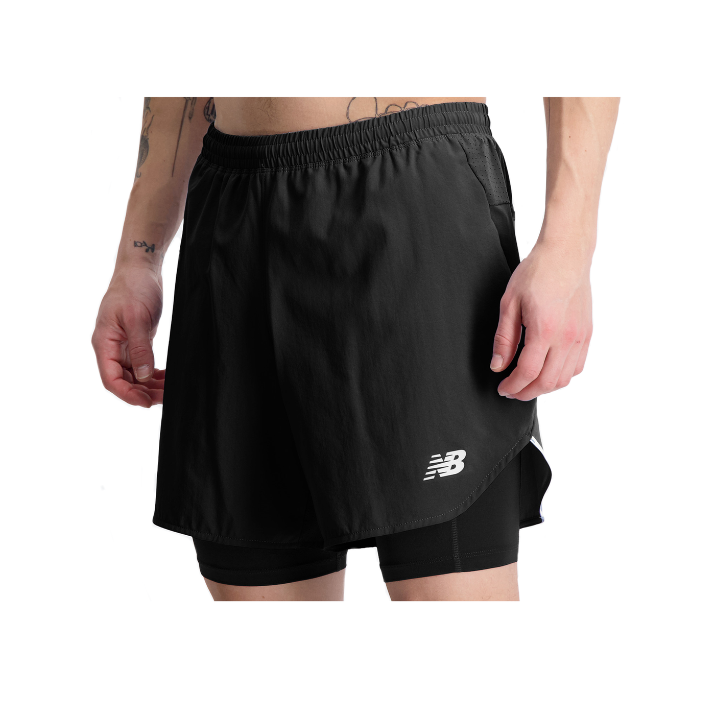 New Balance Mens Q Speed 6 Inch 2-in-1 Short - Black