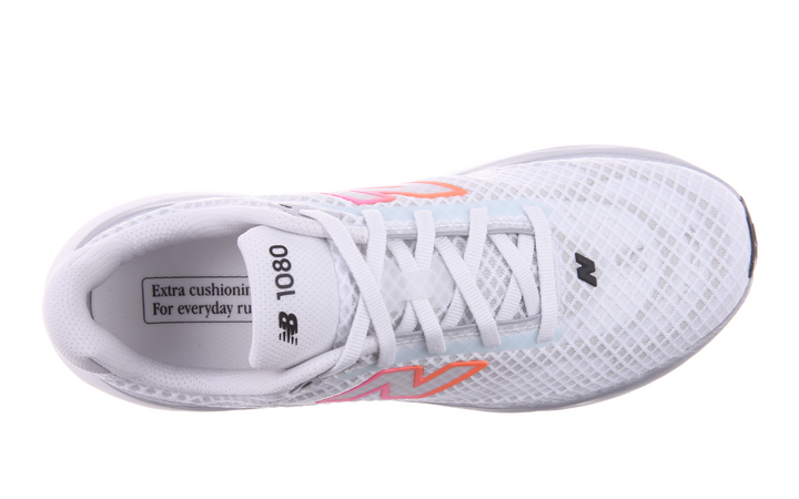 New Balance Femmes 1080V15 - Blanc/Rose Chaleur/Tangerine - Neutre - SS26