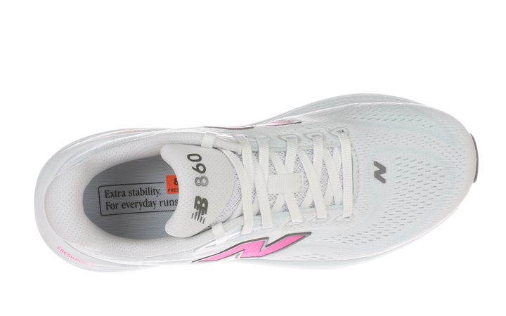 New Balance Damen 860v15 – Weiß/Pink Heat/Glint Blue – Stabilität – SS26