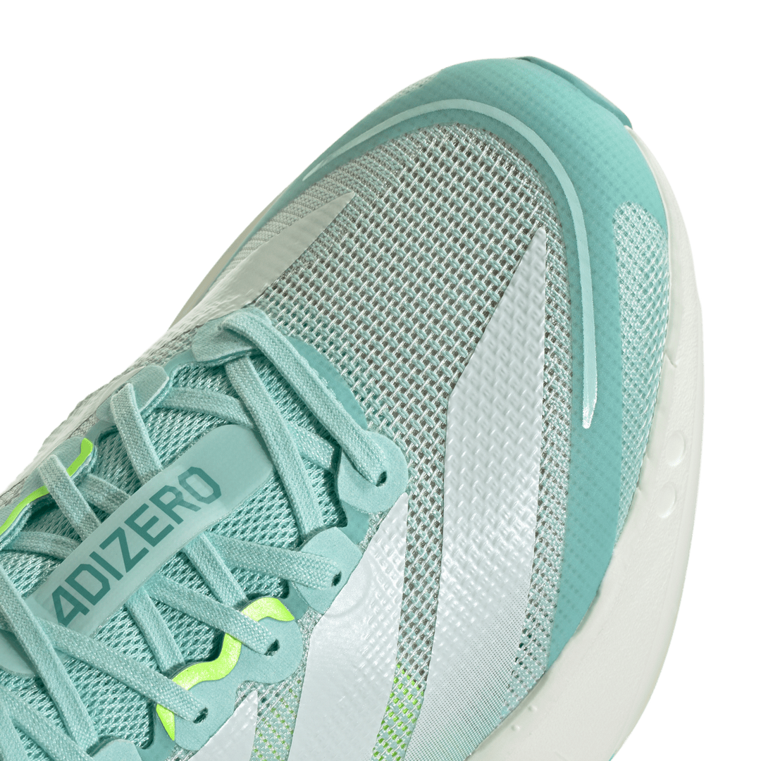 Adidas Womens Adizero Boston 13 - Semi Flash Aqua/Zero Metallic/Lucid Lemon- Neutral - AW25