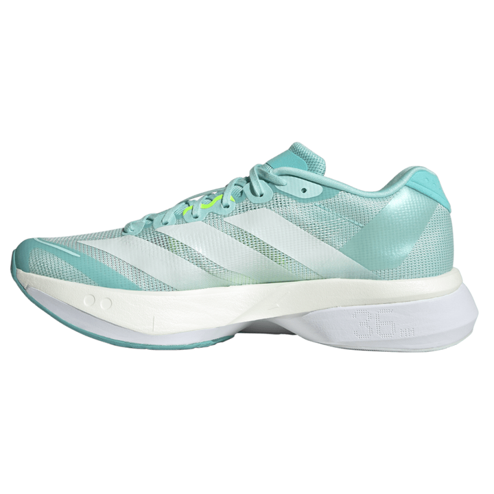 Adidas Womens Adizero Boston 13 - Semi Flash Aqua/Zero Metallic/Lucid Lemon- Neutral - AW25
