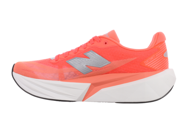 New Balance Womens FuelCell Rebel V5 Wide - D Width - Urgent Red/White/Silver Metallic - Neutral - AW25