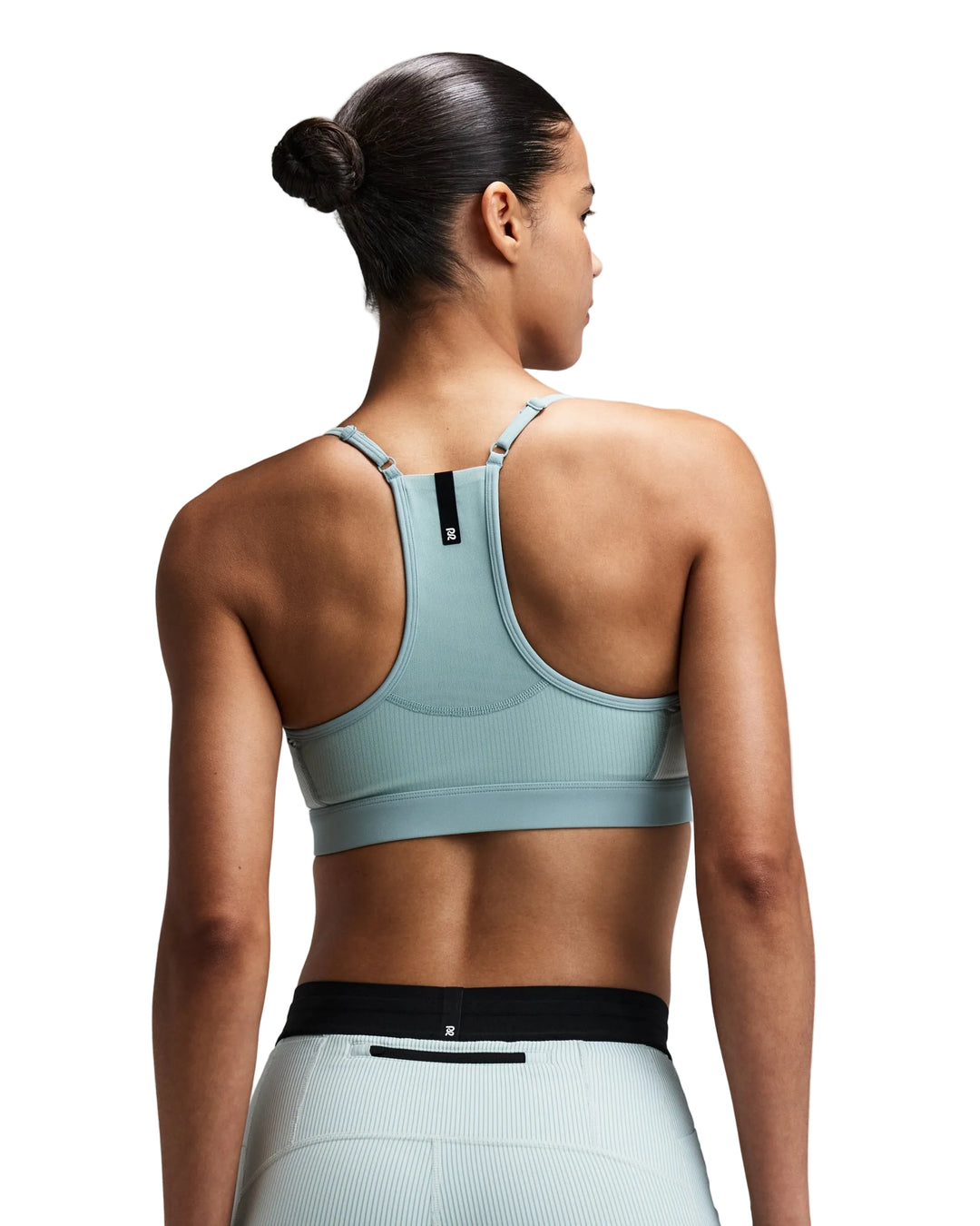 Bandit Womens Striped Cadence Strappy Bra with Mesh Overlay - Mist/Lagoon - AW26