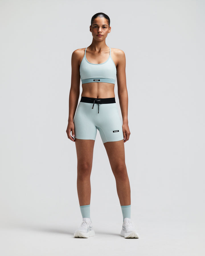 Bandit Womens Striped Cadence Strappy Bra with Mesh Overlay - Mist/Lagoon - AW26
