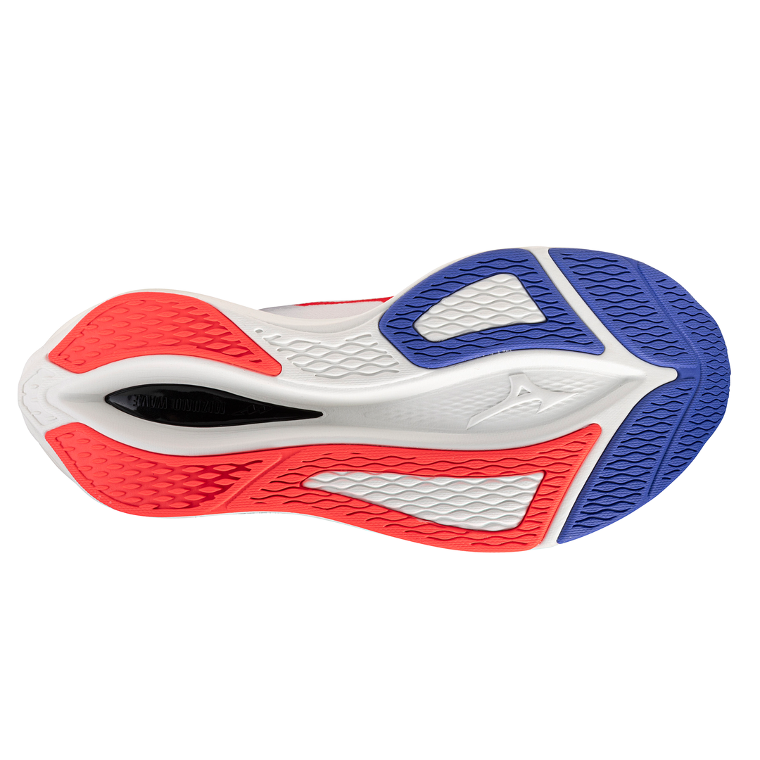 Mizuno Mens Wave Rebellion Flash - White/Fiery Coral/Iris Bloom - Neutral - AW25