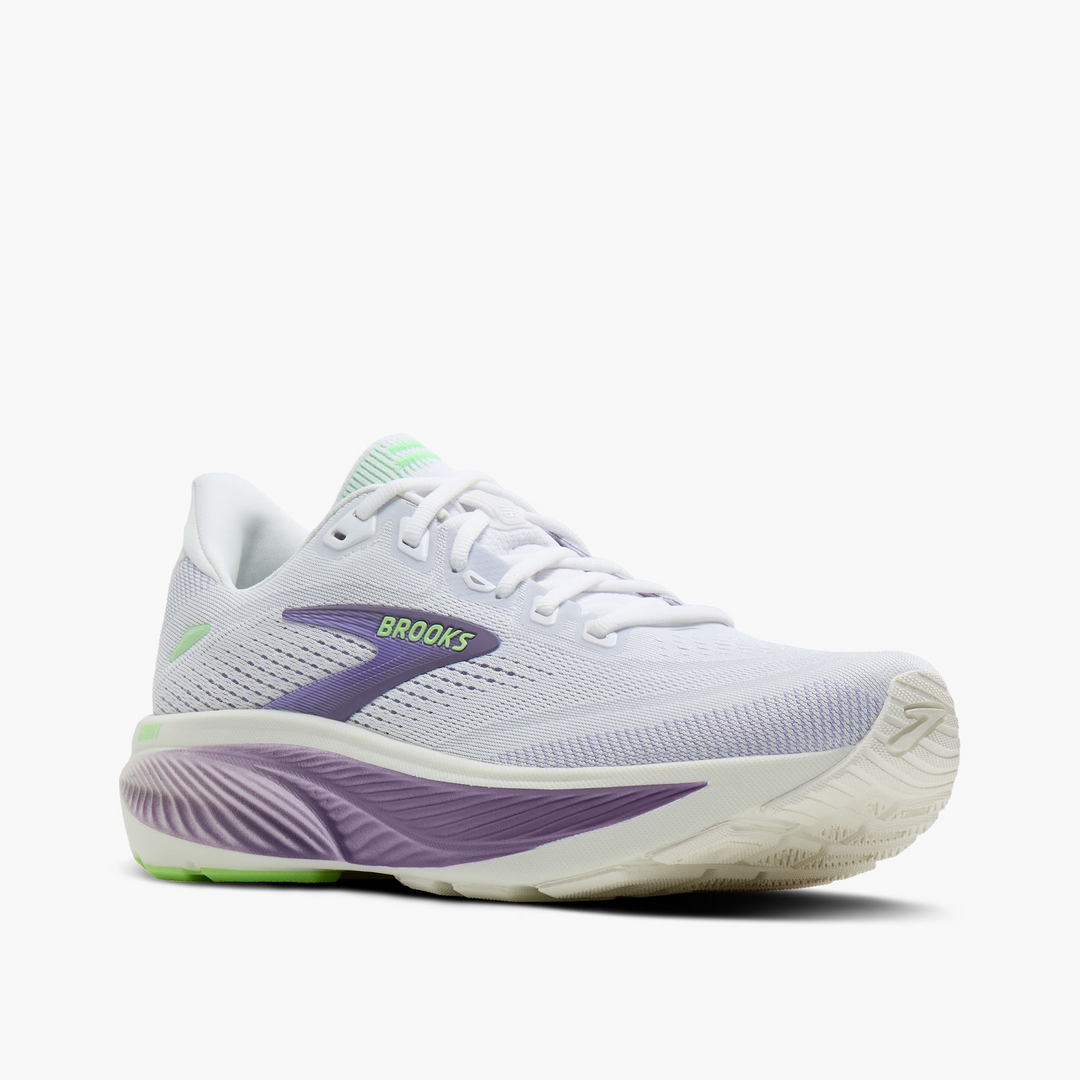 Brooks Womens Ghost 18 - White/Purple Hebe/Green - Neutral - AW26