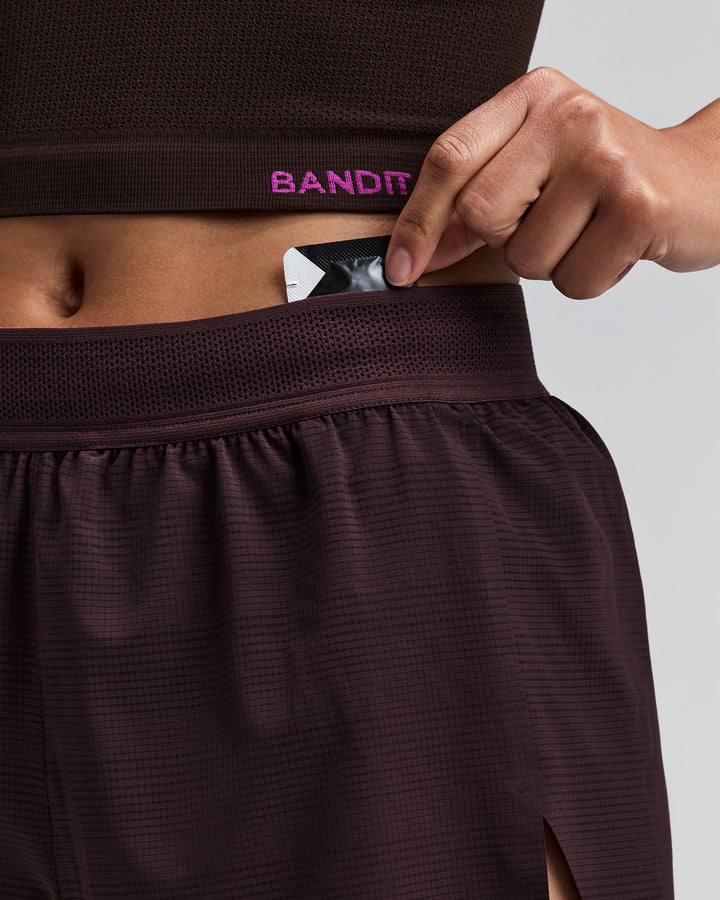 Bandit Women's CoolGrid 3" Split Shorts - Espresso - AW26