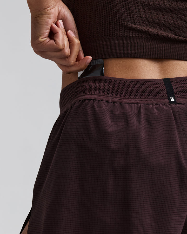 Bandit Women's CoolGrid 3" Split Shorts - Espresso - AW26