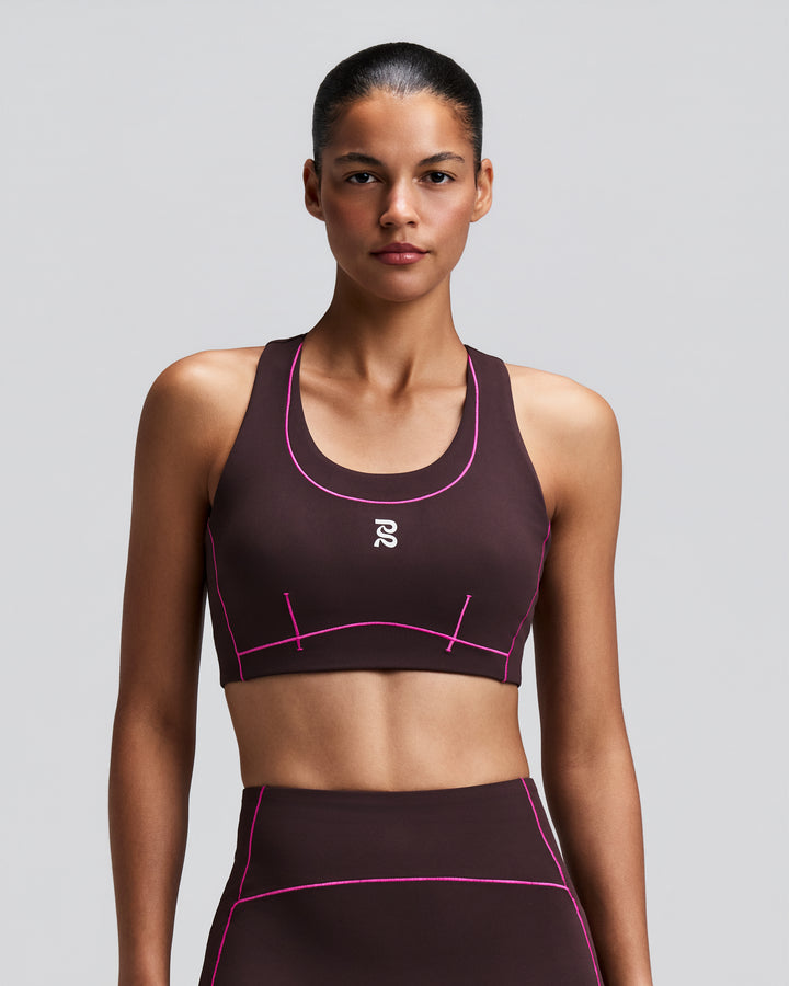 Bandit Women's Vanisher Pop Stitch Arco Run Bra - Espresso - AW26