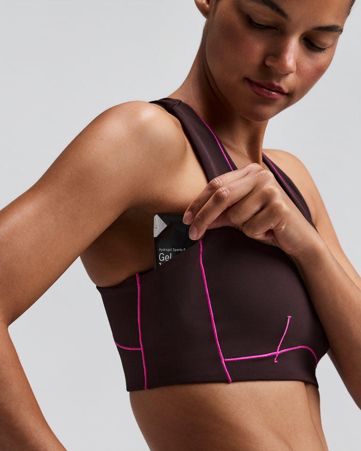 Bandit Women's Vanisher Pop Stitch Arco Run Bra - Espresso - AW26