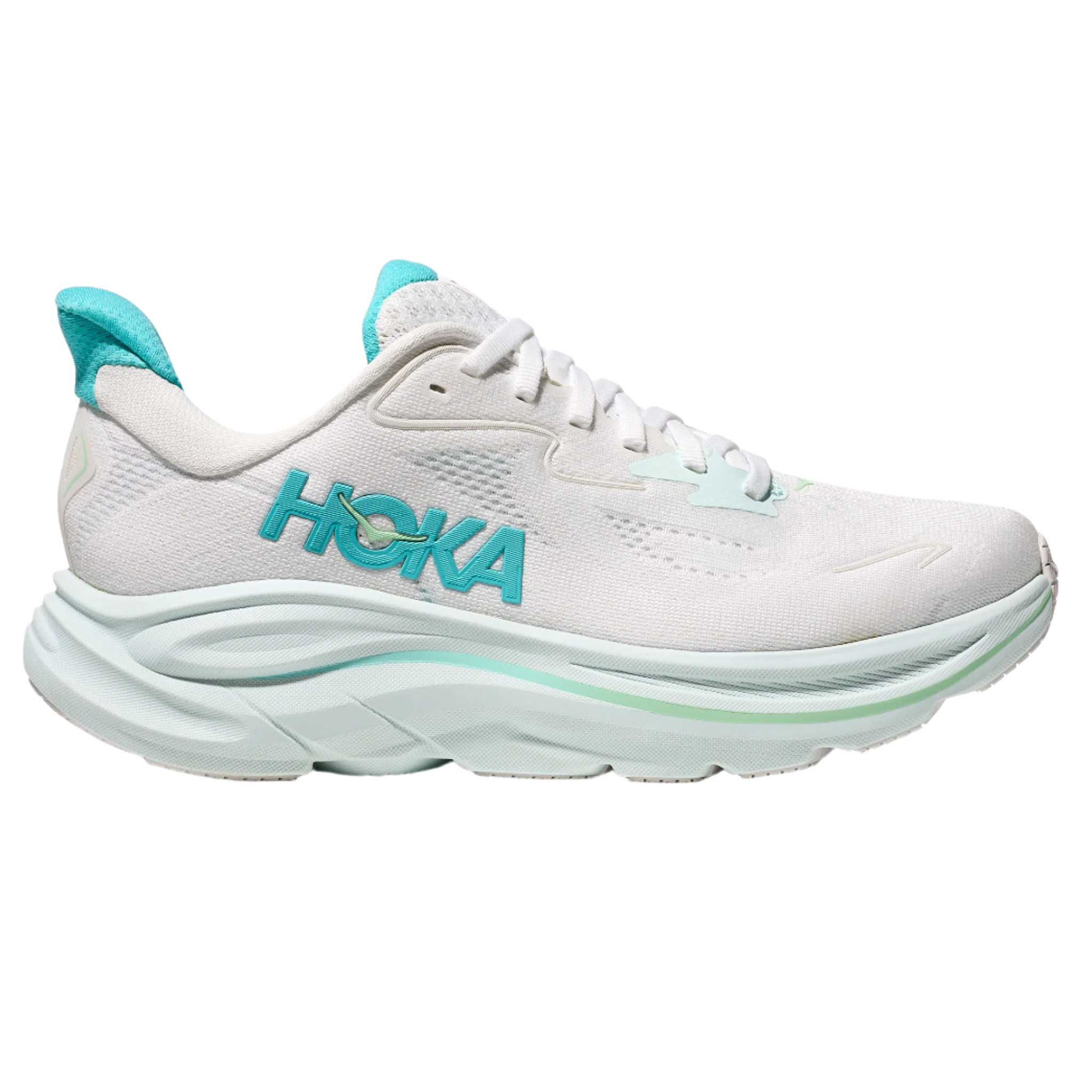 Hoka Womens Clifton 10 Wide - D Width - White/Cielo Blue - Neutral - AW25