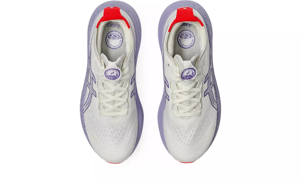 Asics Womens Gel Nimbus 27 Tokyo - Cream/Edo Purple - Neutral - AW25