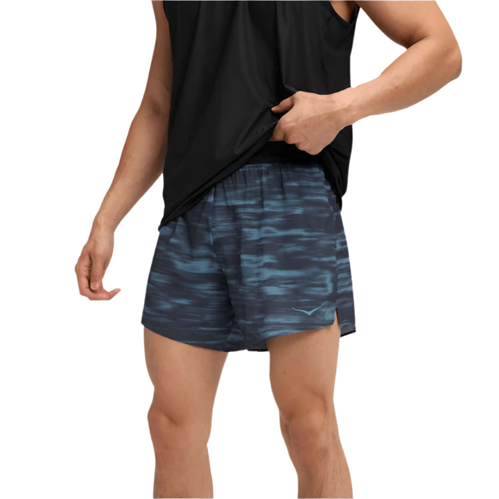 Hoka Mens Glide 5" Short with Brief - Blue Blurr