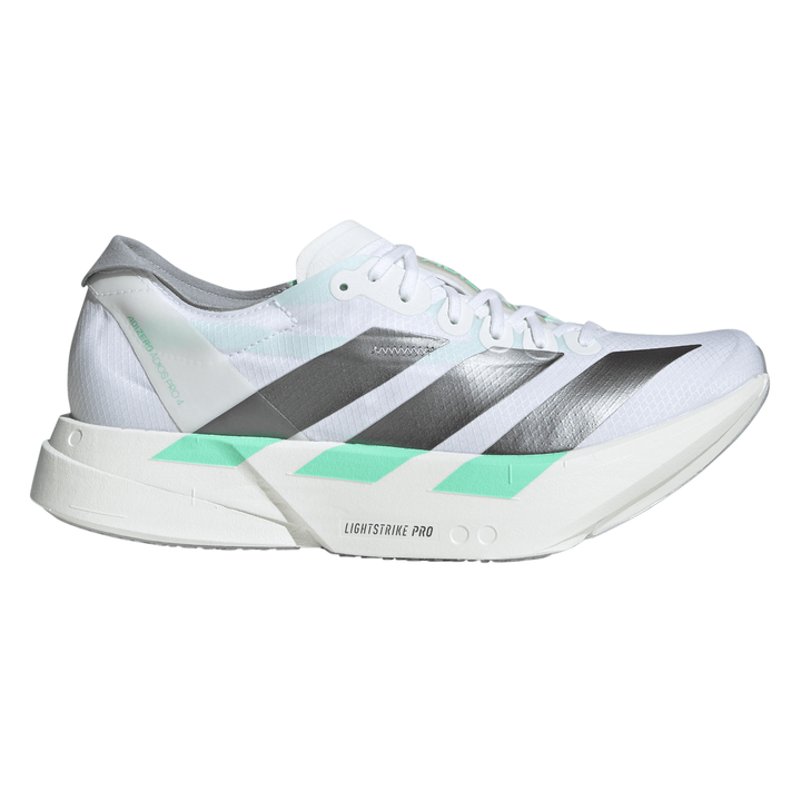 Adidas Womens Adizero Adios Pro 4 - Footwear White/Iron Metallic/Pulse Mint - Neutral - AW26