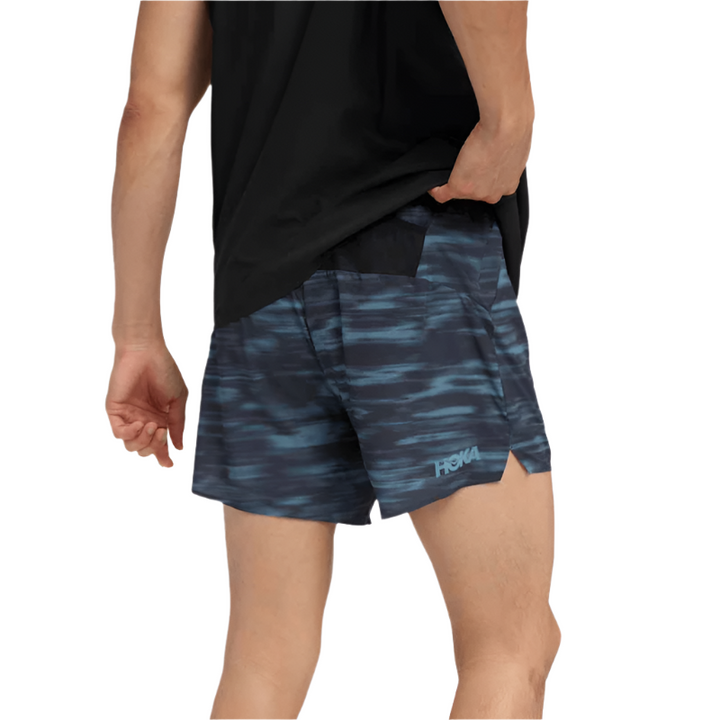 Hoka Mens Glide 5" Short with Brief - Blue Blurr