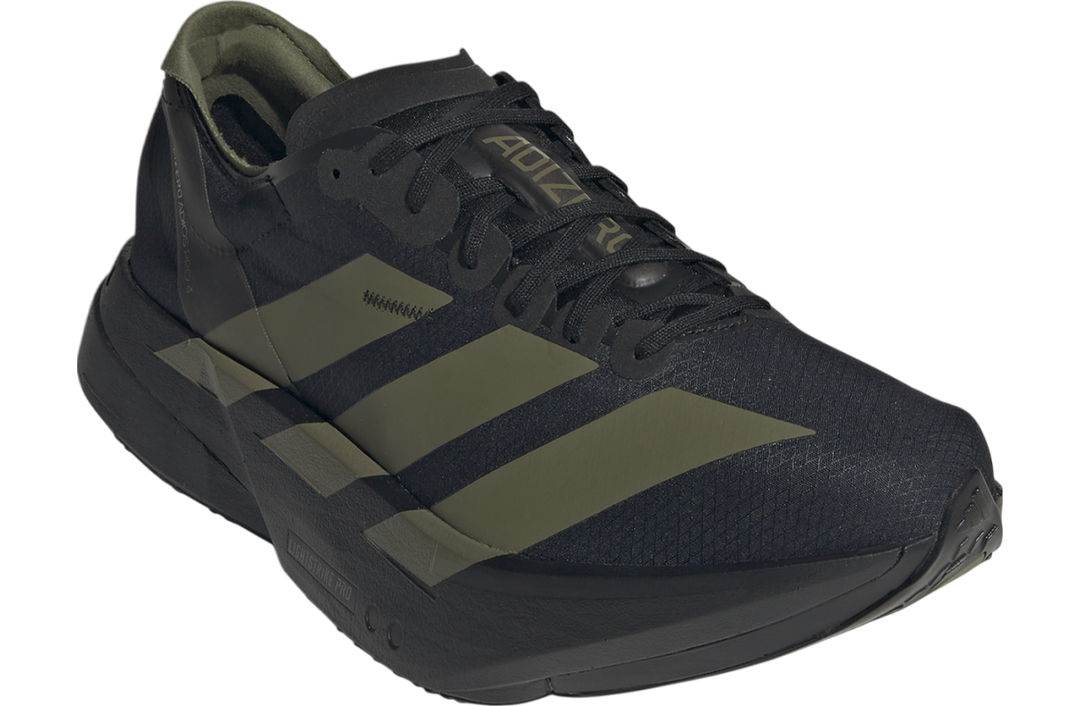 Adidas Mens Adizero Adios Pro 4 - Core Black/Focus Olive/Charcoal Adidas Mens Adizero Adios Pro 4 - Core Black/Focus Olive/Charcoal