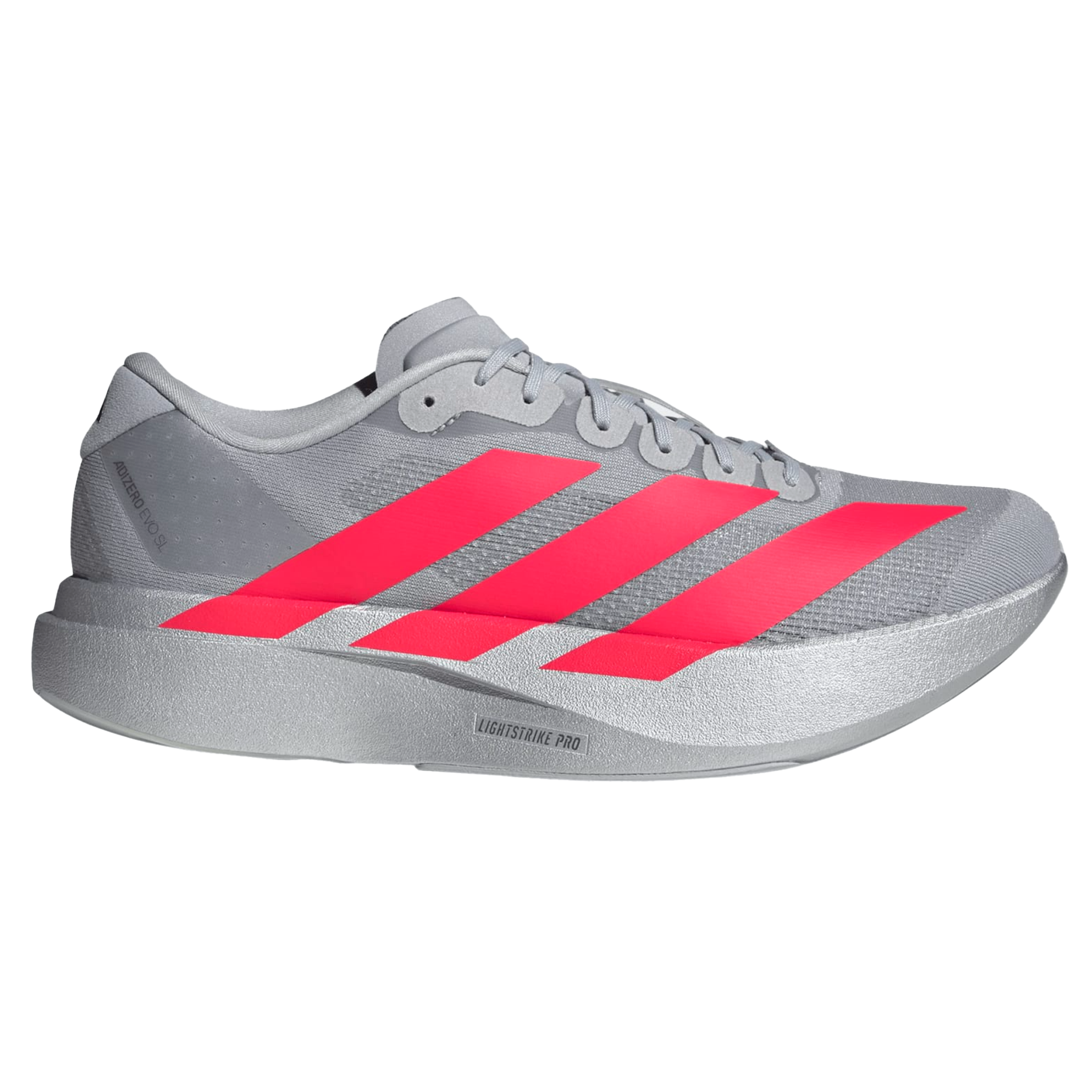 Adidas Mens Adizero Evo SL - Silver Metallic/Lucid Red/Iron Metallic - Neutral - AW25
