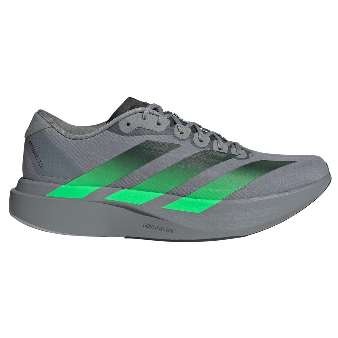 Adidas Mens Adizero Evo SL Woven - Grey/Screaming Green/Carbon