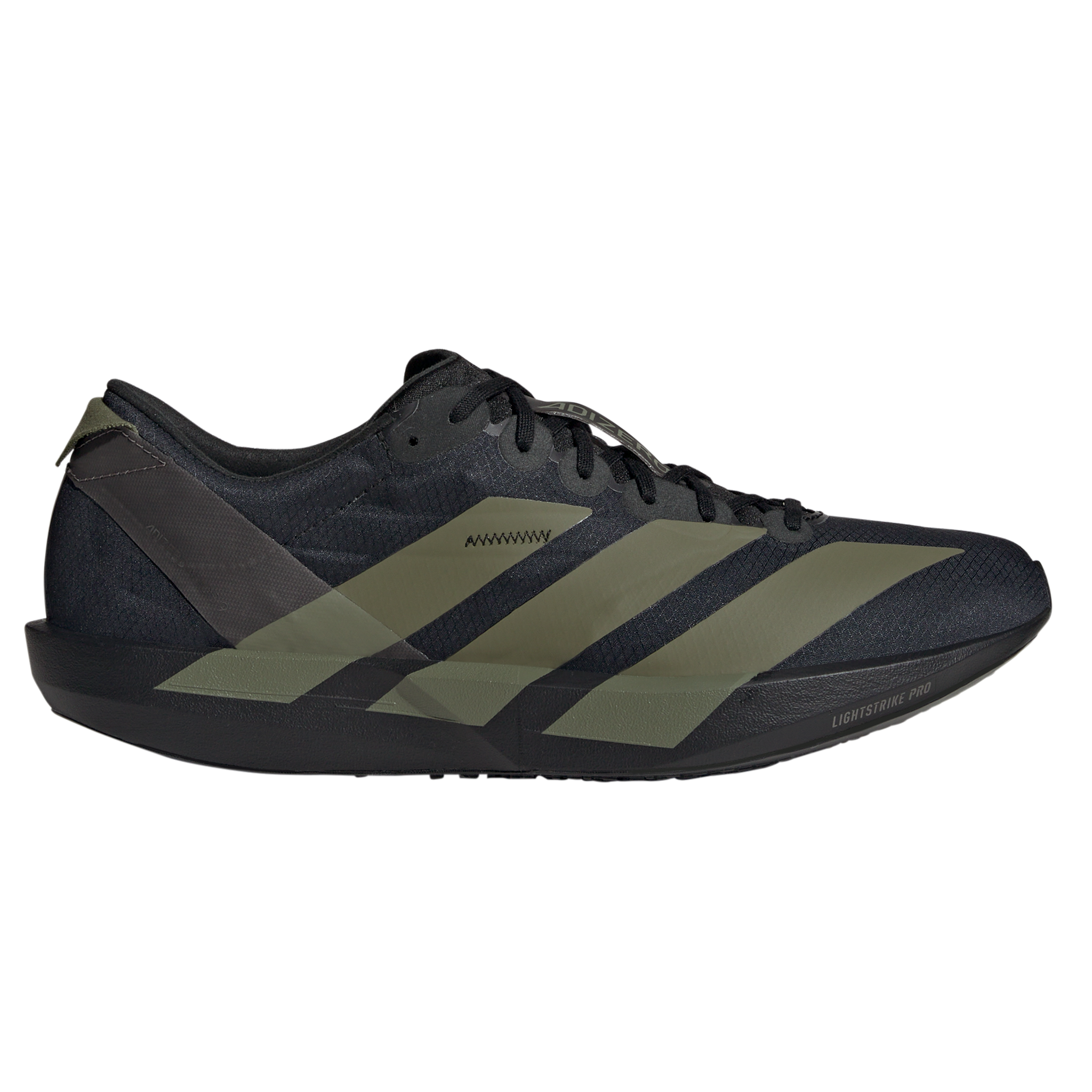 Adidas Mens Adizero Adios 9 - Core Black/Focus Olive/Charcoal - Neutral - SS25