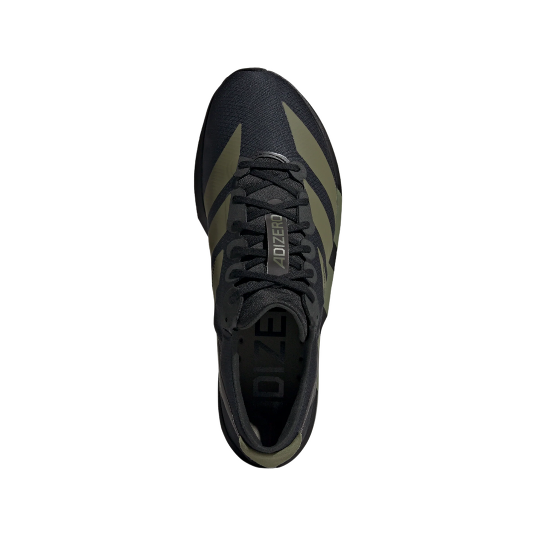 Adidas Mens Adizero Adios 9 - Core Black/Focus Olive/Charcoal - Neutral - SS25