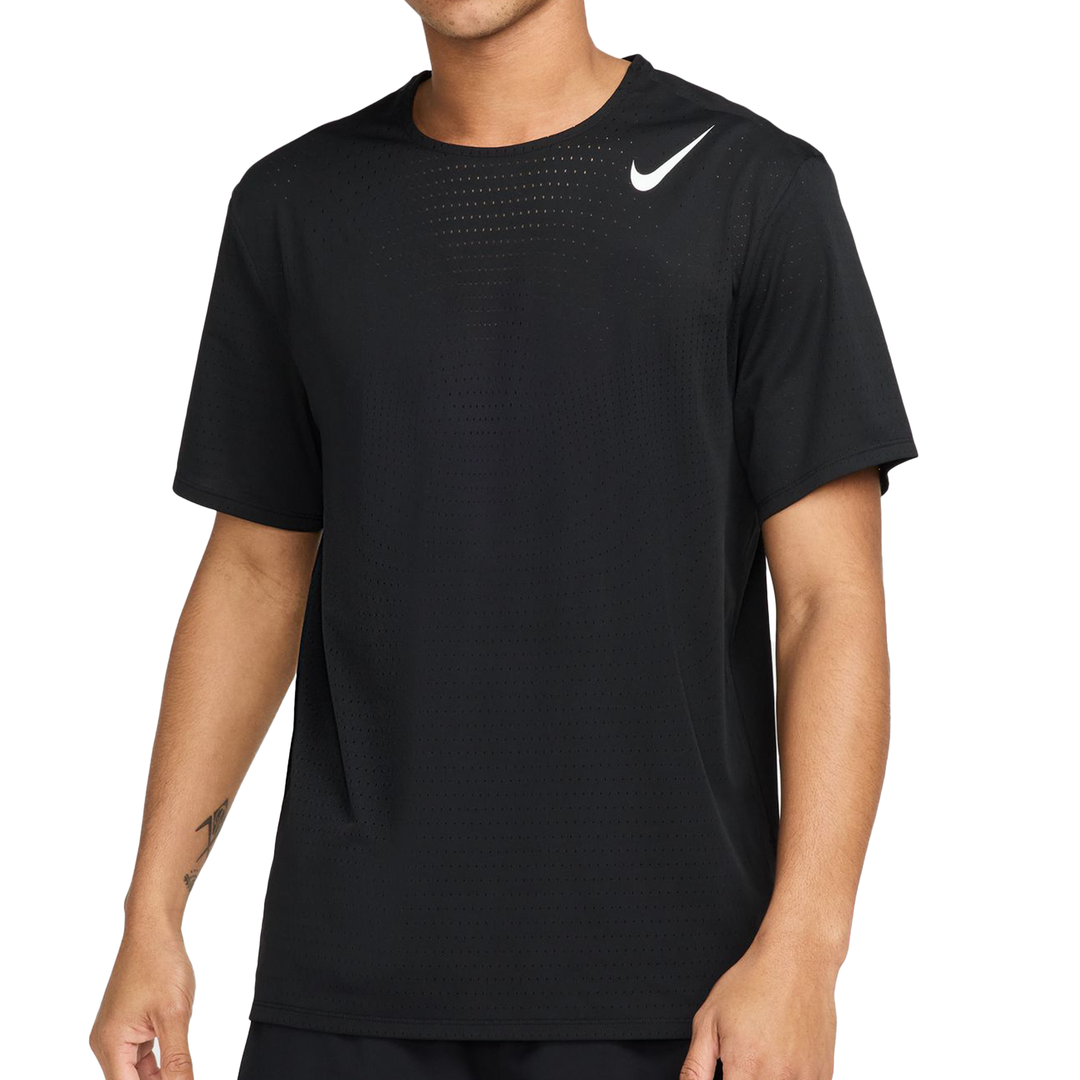 T-shirt Nike Dri-FIT ADV AeroSwift à manches courtes pour hommes - Noir/Blanc sommet