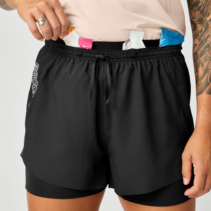 Brooks Womens Cascadia 2-in-1 Short - Black