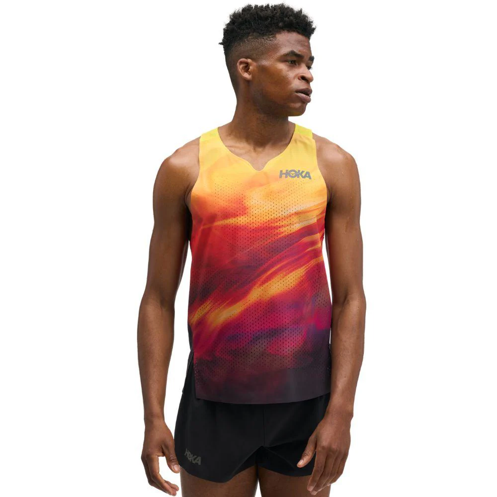 Hoka Mens Race Day Singlet - Hoka Citrus Print - AW26
