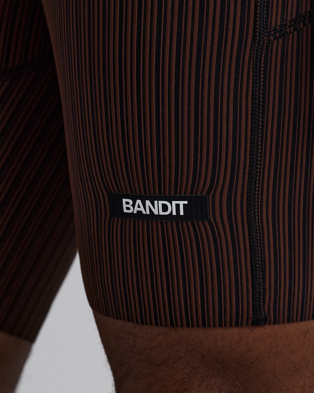 Bandit Mens Striped Cadence™  7" Pocket Half Tights - Cacao/Black - SS26