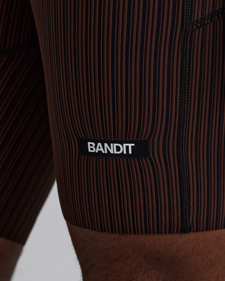 Bandit Mens Striped Cadence™  7" Pocket Half Tights - Cacao/Black - SS26