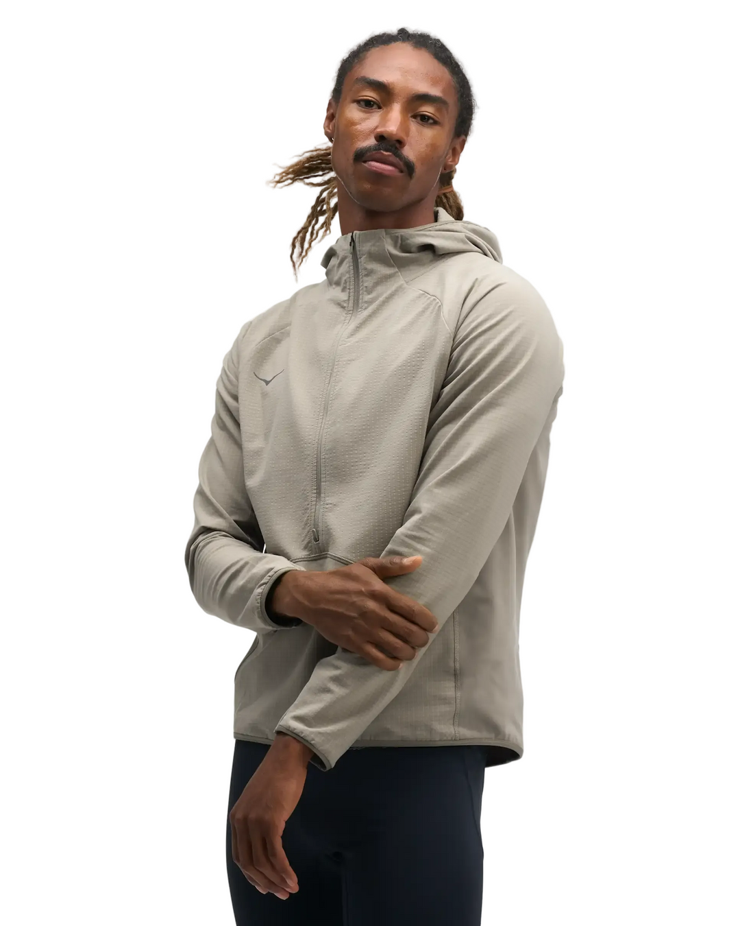 Hoka Mens Skyglow Half Zip - Pebble Grey - AW26