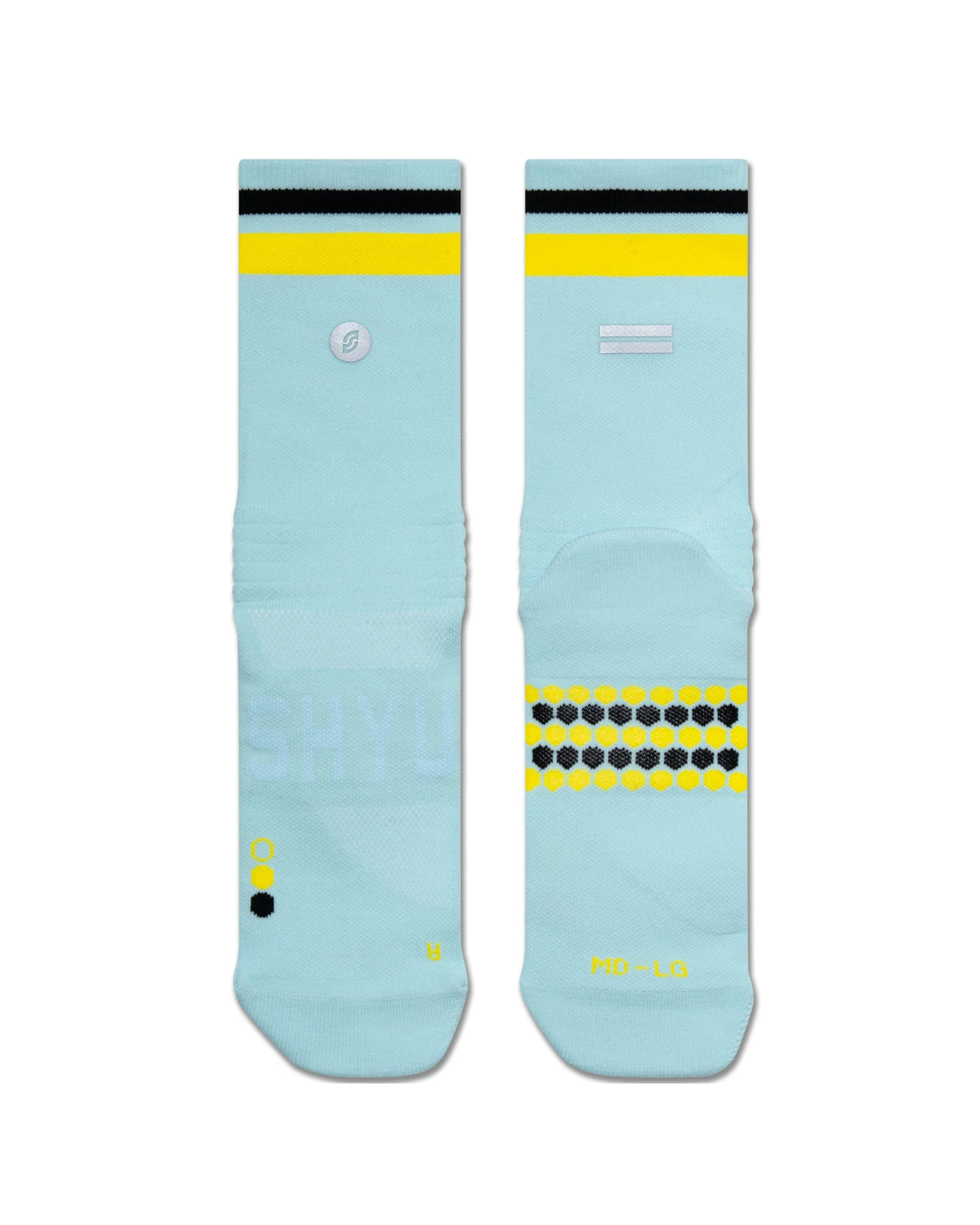 SHYU Racing Half Crew Socks - Ciel/Yellow/Black
