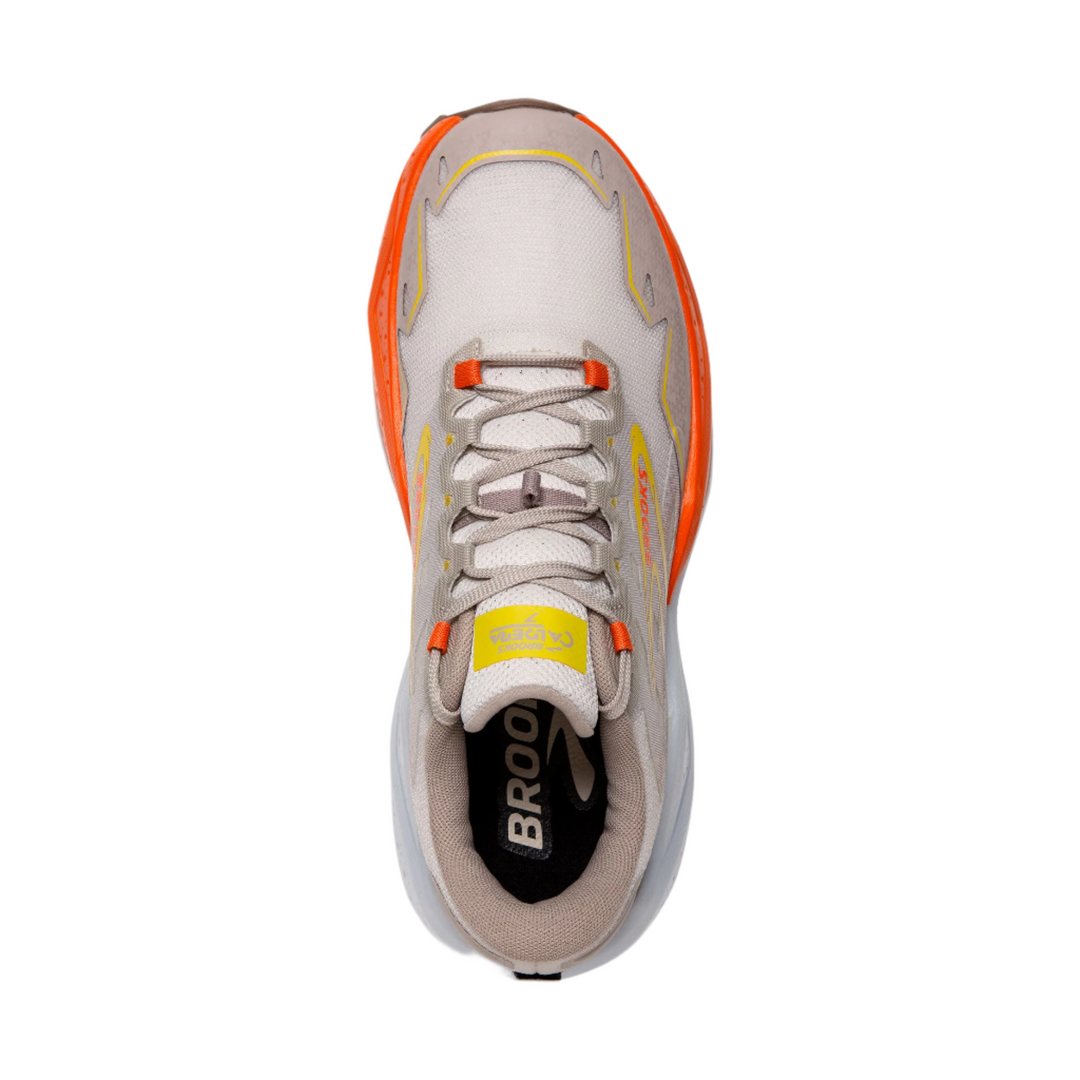 Brooks Mens Caldera 7 - White Sand/Chateau Gray/Yellow - Trail