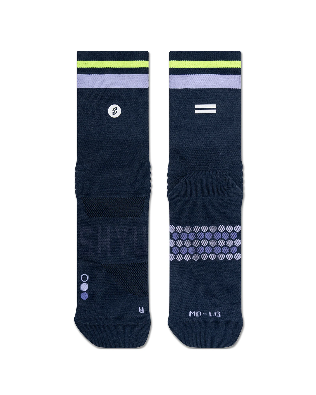 Chaussettes SHYU Racing Half Crew - Minuit/Mauve/Néon