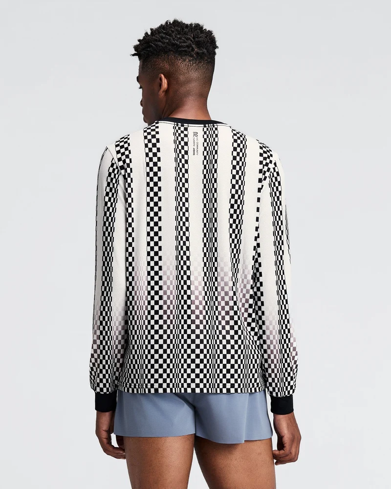 Bandit Mens Micromesh Long Sleeve - Checkerboard Stripe - AW26