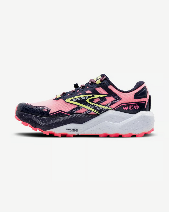 Brooks Womens Caldera 7 - Pink/Peacoat/Sunny Lime - Trail