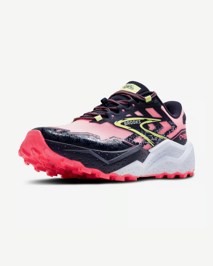 Brooks Womens Caldera 7 - Pink/Peacoat/Sunny Lime - Trail
