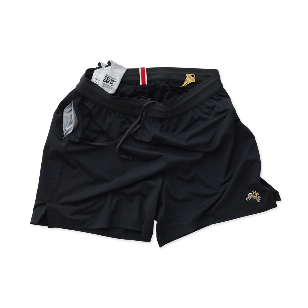 Tracksmith Mens Session Shorts - Black - AW25